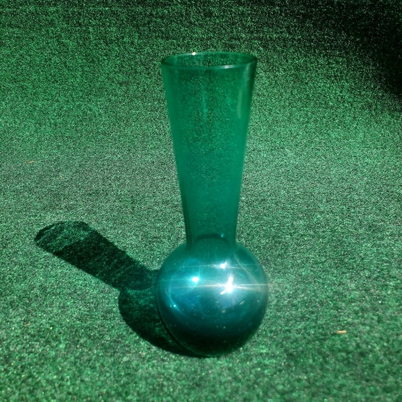Arthur C. Percy MCM Green Bud Vase Swedish Art Glass 5" Tall EUC - Picture 9 of 9